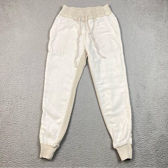 James Perse Womens Size 0 (XS) Linen Blend Elastic Waist Drawstring Jogger Pants - Picture 1 of 9